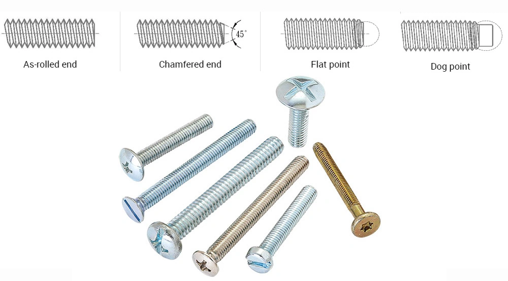 #8 Pan Head with Combi-Cross Square Drive Zinc Plated Steel Machine Thread Cabinet Handle Furniture Screws