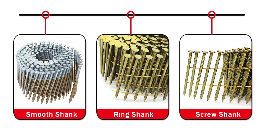 Galvanized Pneumatic Screw Shank Pallet Common Coil Nails