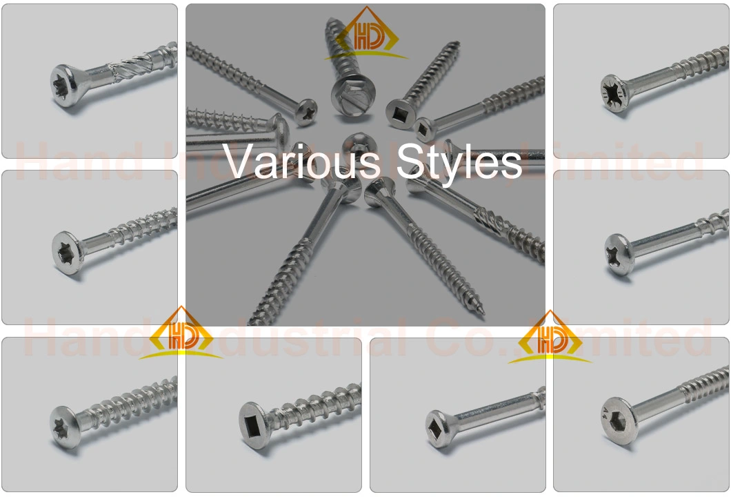 Hot Sale Good Rust Resistant A2 A4 Stainless Steel 304 316 Pozidriv Bugle Head with Ribs Timber Wood Screws for Wood Furniture