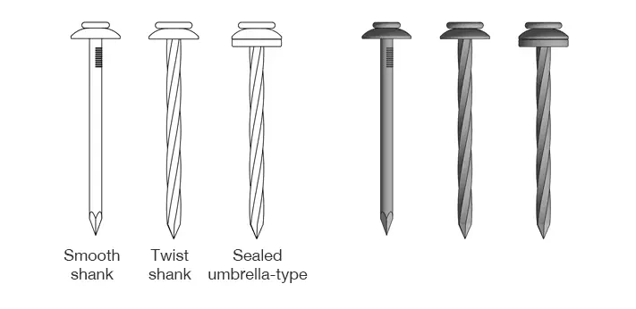 Hot Sale Twisted Shank Umbrella Head Corrugated Roofing Nails with Supplier From China